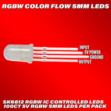 Load image into Gallery viewer, Flow Series RGBW 5mm leds(100 count pack) - SK6812 RGBW