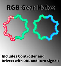 Load image into Gallery viewer, Gear RGB halos - Includes controller with DRL and Turn Signal Inputs
