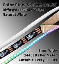 Load image into Gallery viewer, Flow Series 8mm Diffused Flexible Strips - 5v SK6812 RGBW
